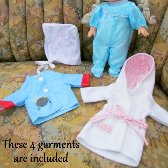 DOLL CLOTHES LOT for 12 -13" BABY & TODDLER DOLLS, "BABY I'M YOURS" BRAND ROBE + - Picture 2 of 4